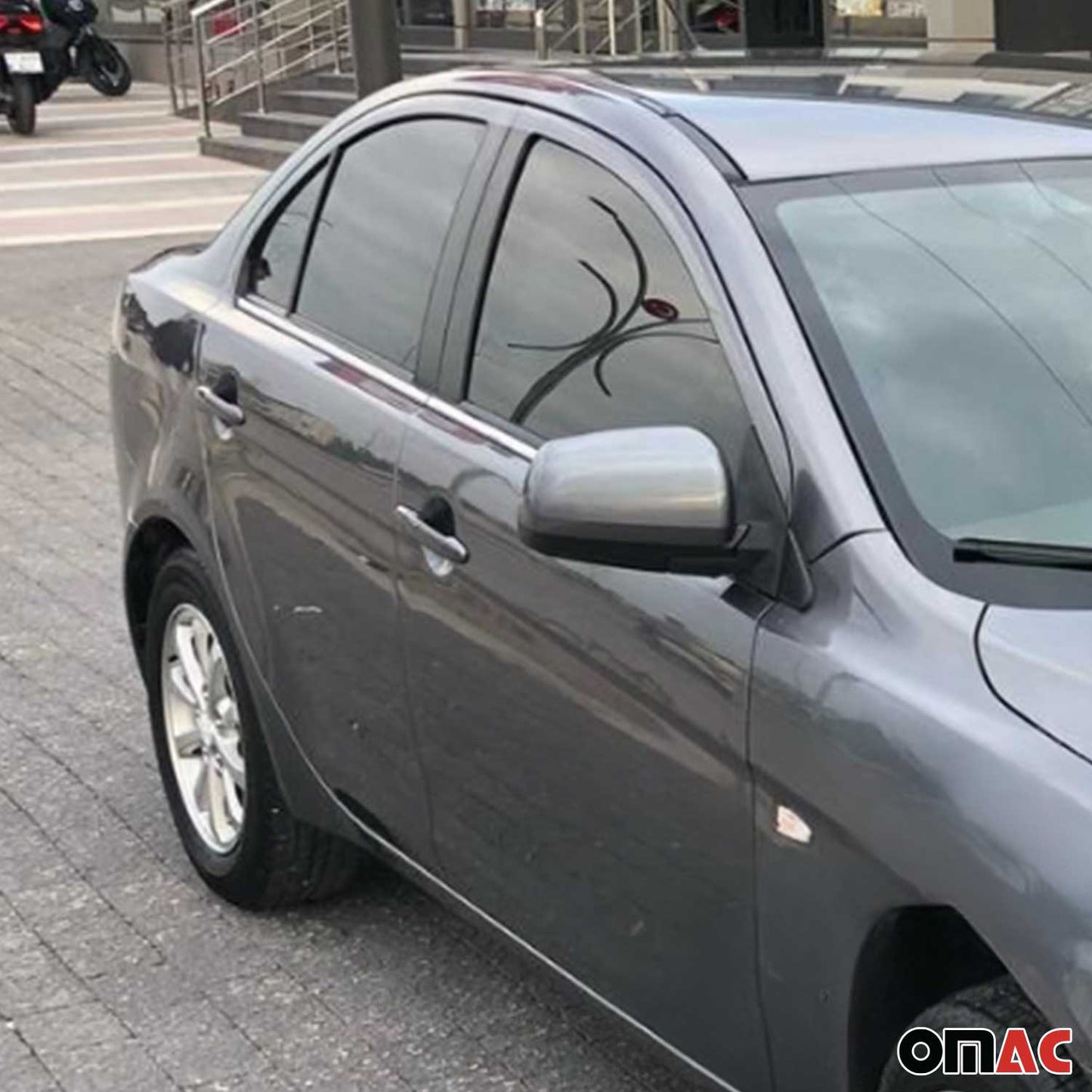 Fensterleisten Zierleisten für Mitsubishi Lancer 2008-2017 Edelstahl Chrom 4tlg