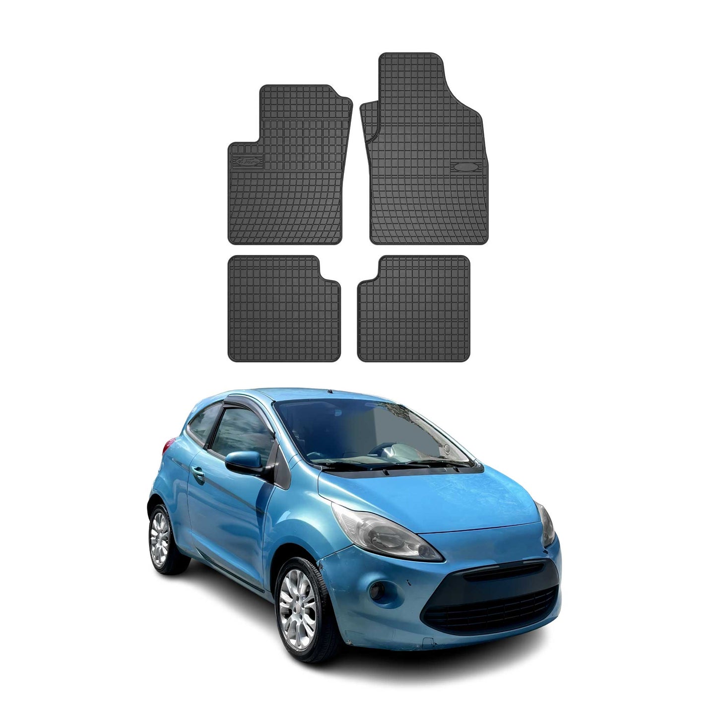 2008-2016 Ford Ka Fußmatten TPE Schwarz 4 tlg