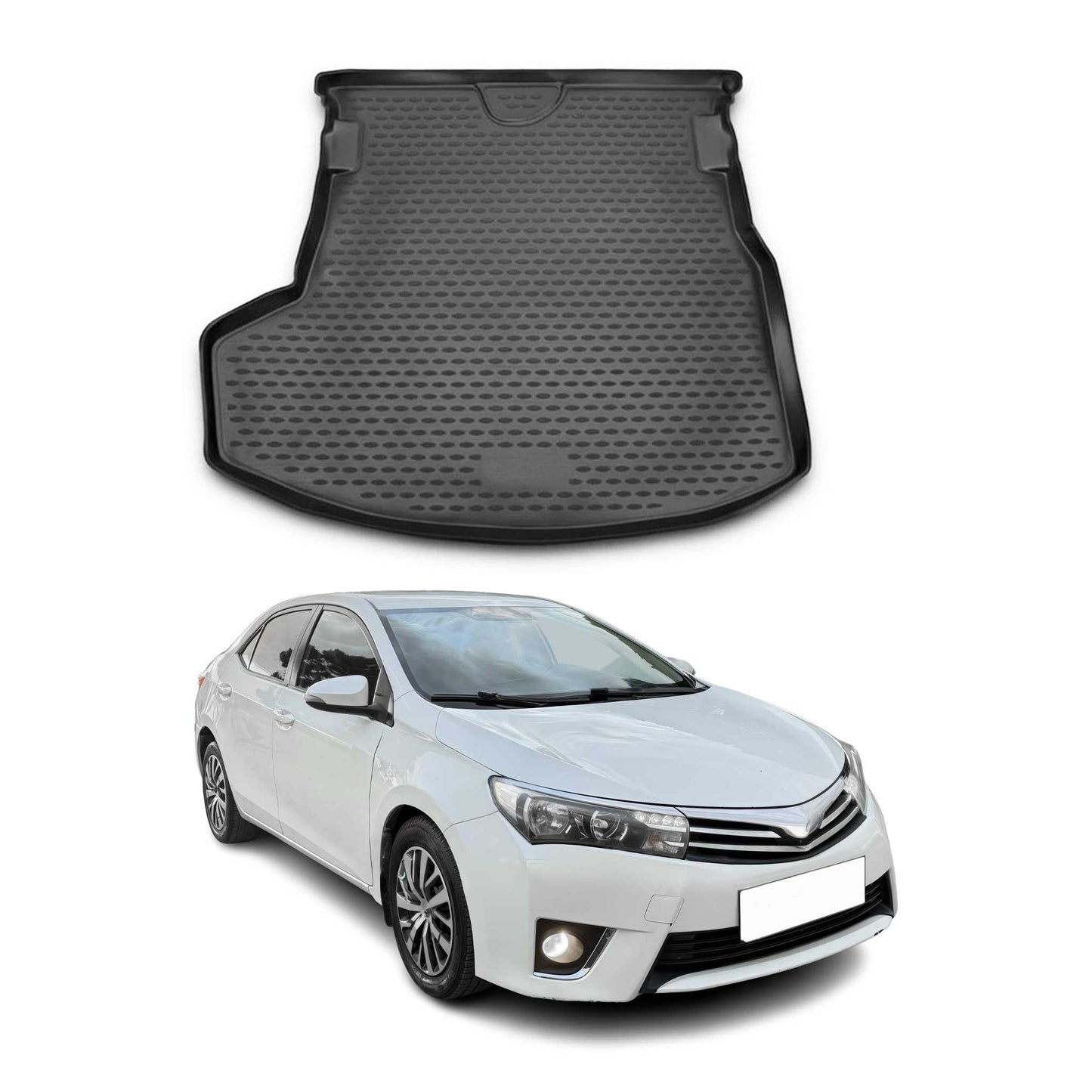 Kofferraummatte Kofferraumwanne für Toyota Corolla Limo 2013-2019 Gummi Schwarz