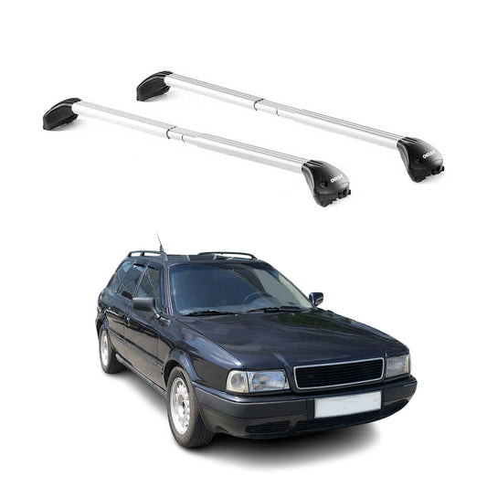 Dachträger Grundtäger für Audi 80 Avant 1992-1995 100kg Alu Silber 2 tlg ABE