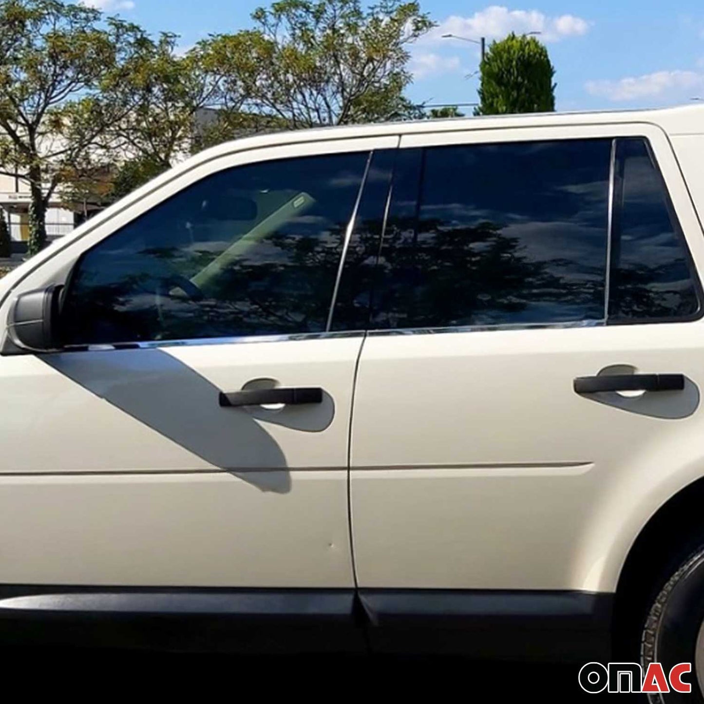 Benzi decorative pentru geamuri pentru Land Rover Freelander 2007-2011, oțel inoxidabil, set 4 piese