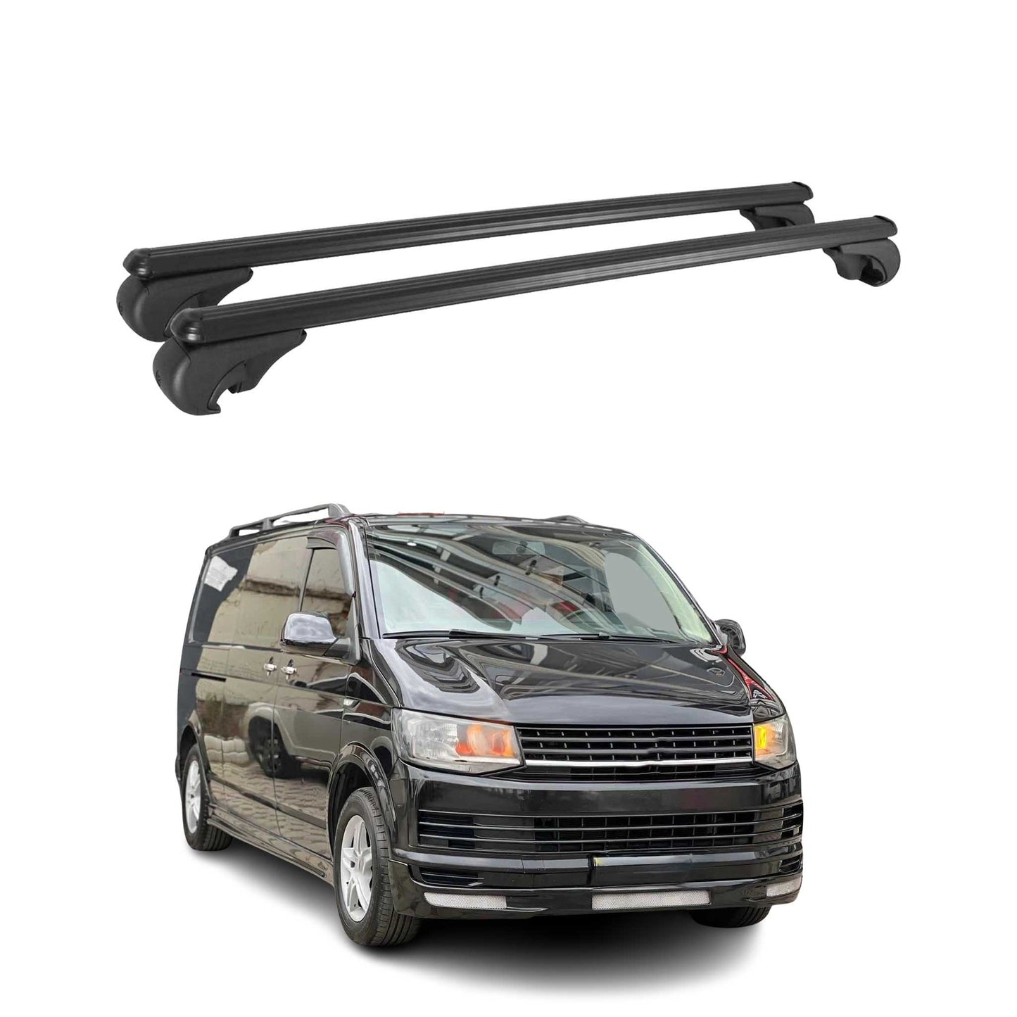 Dachträger Gepäckträger für VW T6 T6.1 alle 2015-2024 Aluminium Schwarz