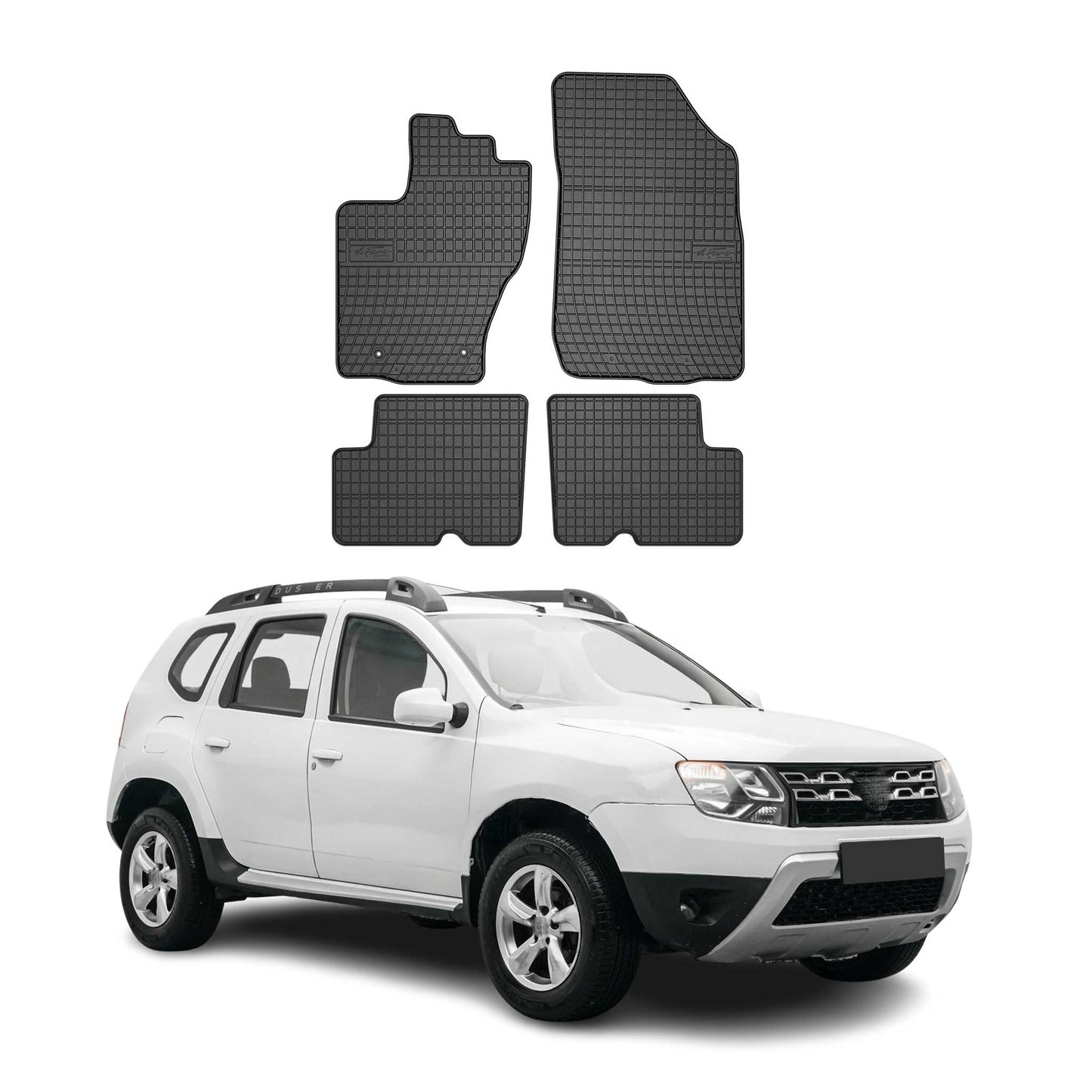 Covorașe cauciuc Dacia Duster 2014-2018, set 4 piese, negru