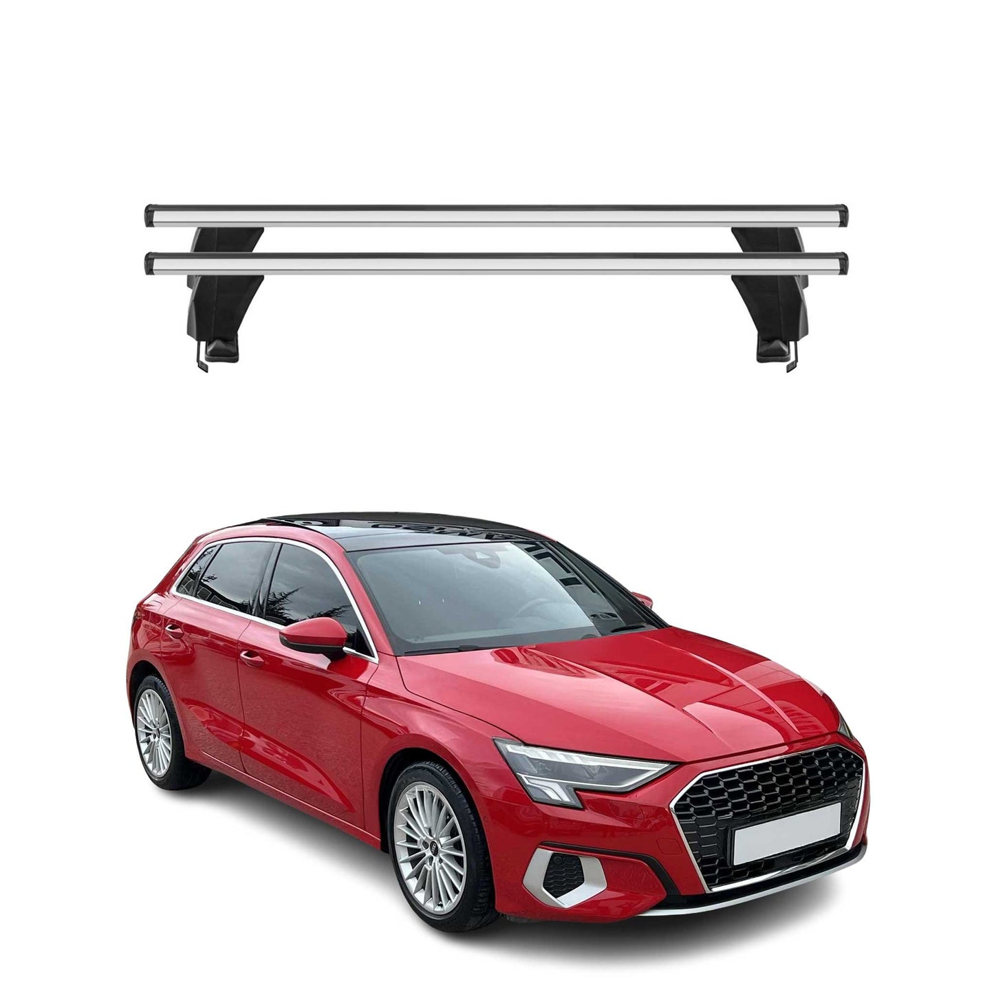 Menabo Dachträger Grundtäger für Audi A3 Sportback 8Y 2020-2025 50kg Alu Grau 2x