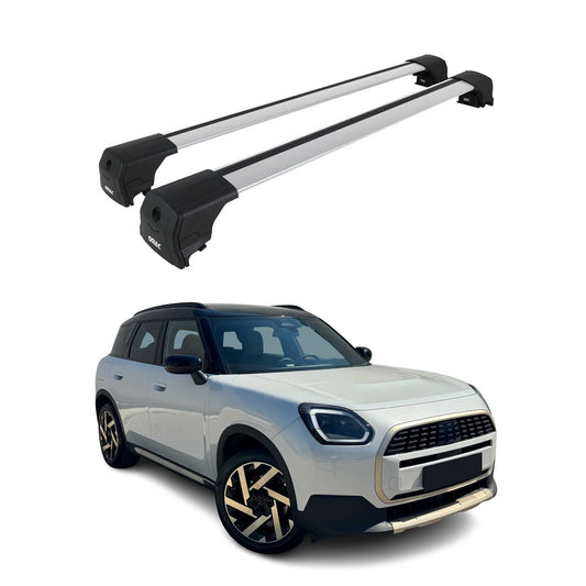 Portbagaj de plafon pentru Mini Countryman U25 2024-2025 75kg aluminiu argintiu 2 buc