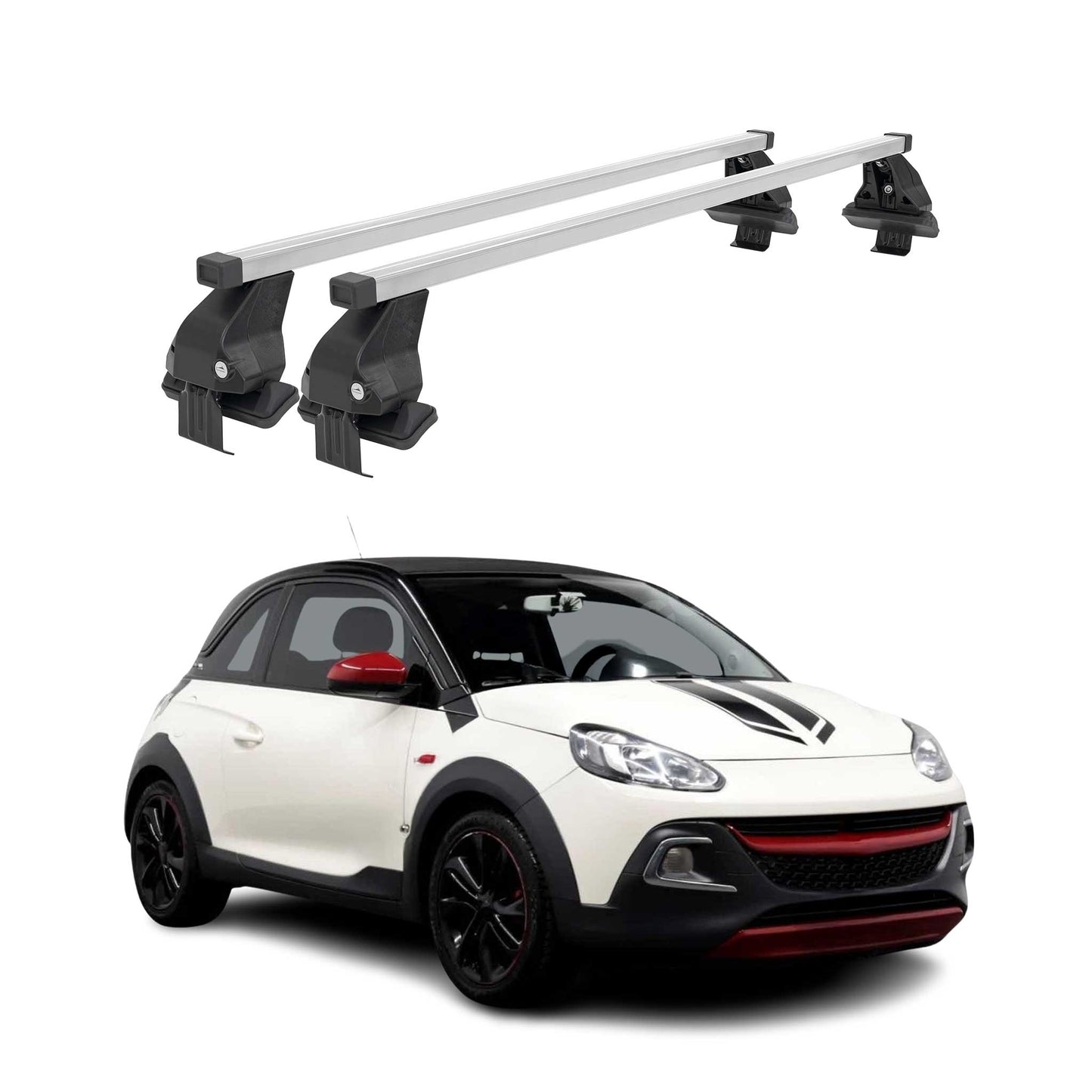 Menabo Dachträger Grundtäger für Opel Adam 2012-2019 50kg Stahl Silber 2 tlg