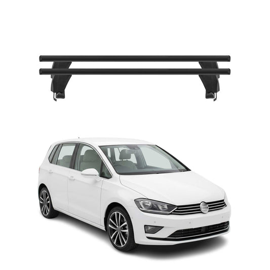 Menabo Dachträger Grundtäger für VW Golf Sportsvan 2014-2020 50kg Alu Schwarz 2x