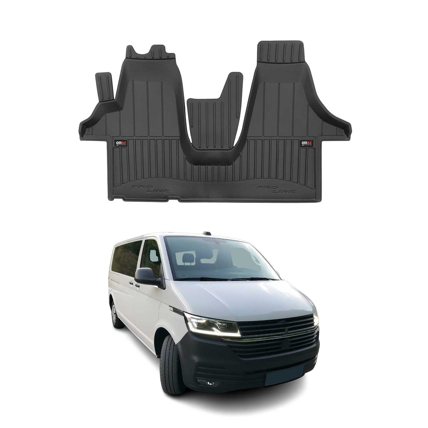 2015-2024 VW T6 T6 .1 Transporter Fußmatten TPE Schwarz 1 tlg