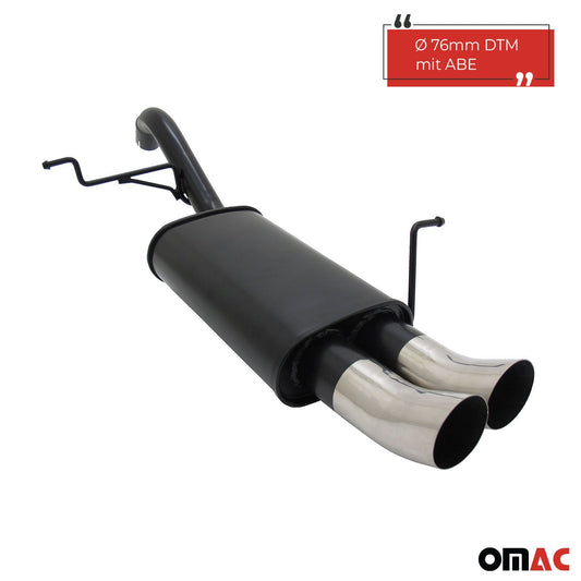 Evacuare sport Novus pentru Ford Fiesta MK7 JA8 1.25 / 1.4 / TDCI 2x76mm DTM cu ABE (omologare de tip germană). 