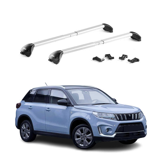 Dachträger Grundtäger für Suzuki Vitara mk4 2015-2025 100kg Alu Silber 2 tlg ABE