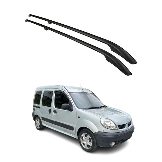 Dachreling Dachgepäckträger für Renault Kangoo 1996-2007 Kurzer Alu Schwarz