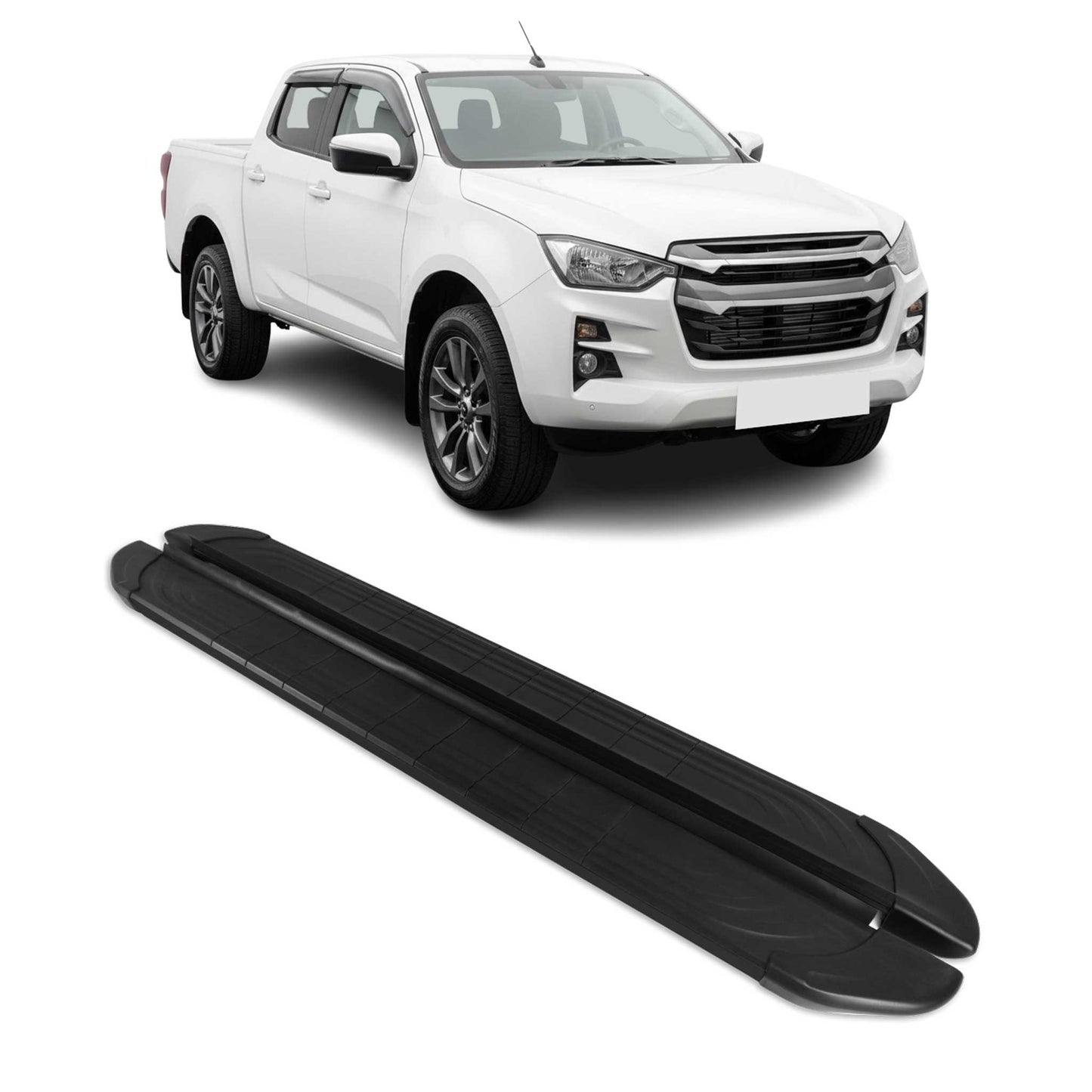 2019-2025 Isuzu D-max III Trittbretter Seitenschweller Seitenbretter Aluminium Schwarz