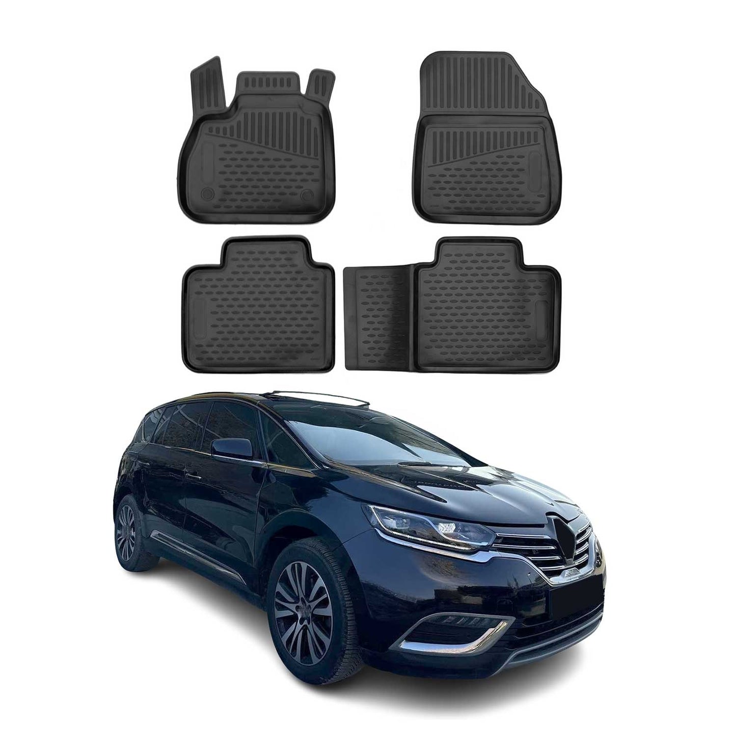 2015-2023 Renault Espace V Fußmatten TPE Schwarz 4x