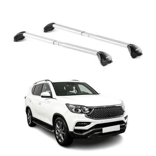 Bară de plafon pentru Ssangyong Rexton IV 2017-2025 5 uși 100kg aluminiu argintiu 2x ABE