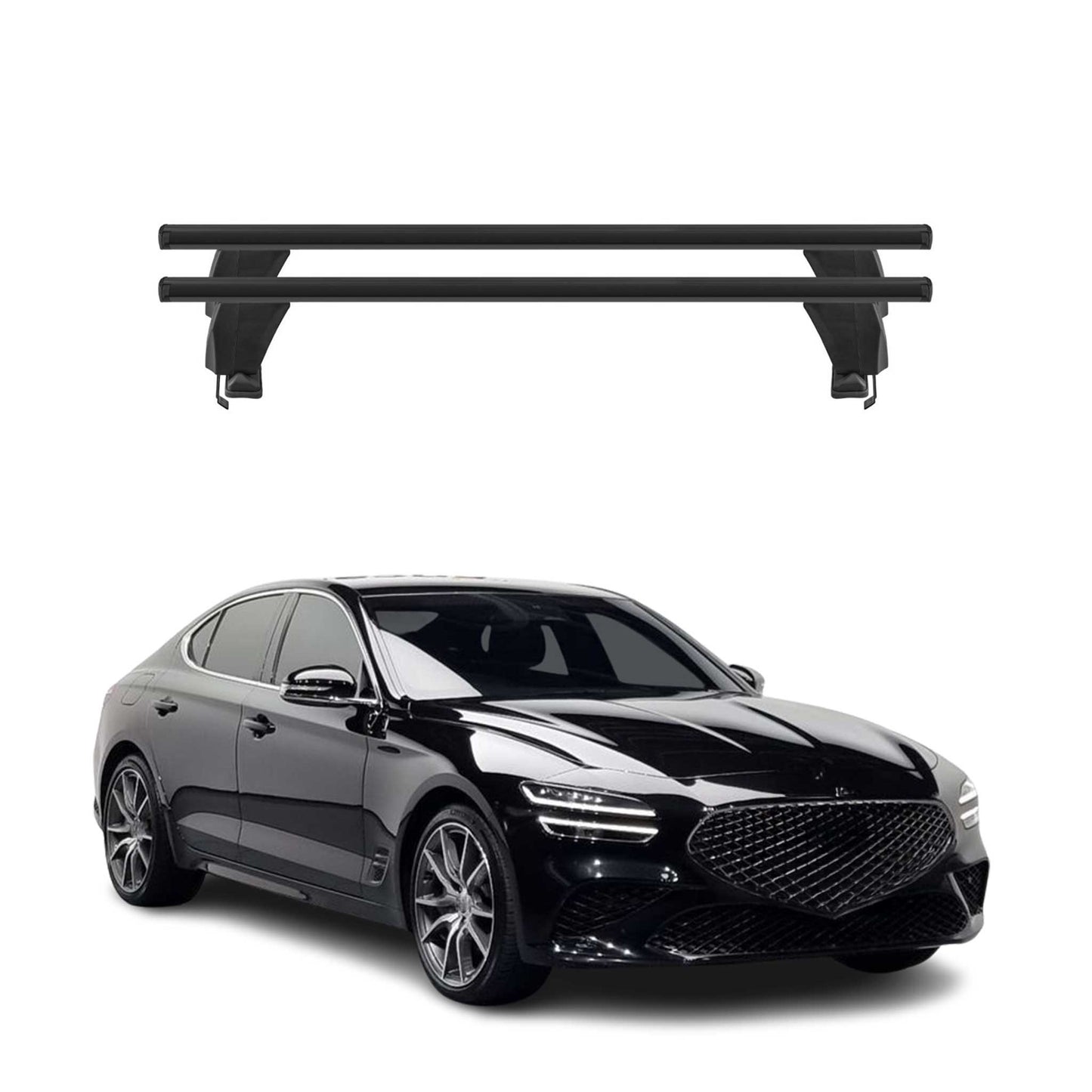 Menabo Dachträger Grundtäger für Genesis G70 2017-2025 50kg Alu Schwarz 2 tlg