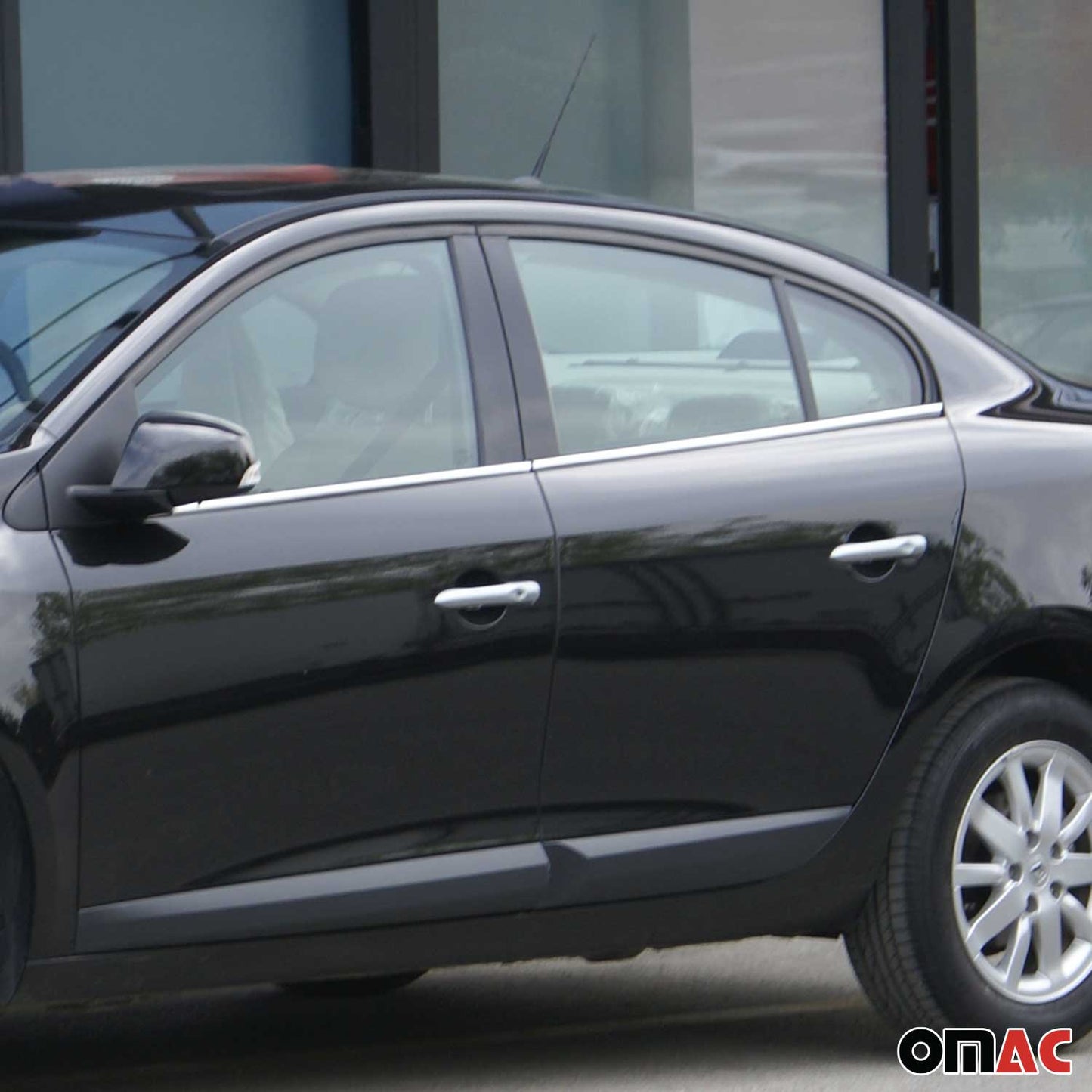 Benzi decorative pentru geamuri Renault Fluence 2010-2021, oțel inoxidabil cromat, 4 bucăți