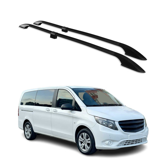 Dachreling für Mercedes Vito W639 W447 2003-2025 L2 Langer Alu Schwarz