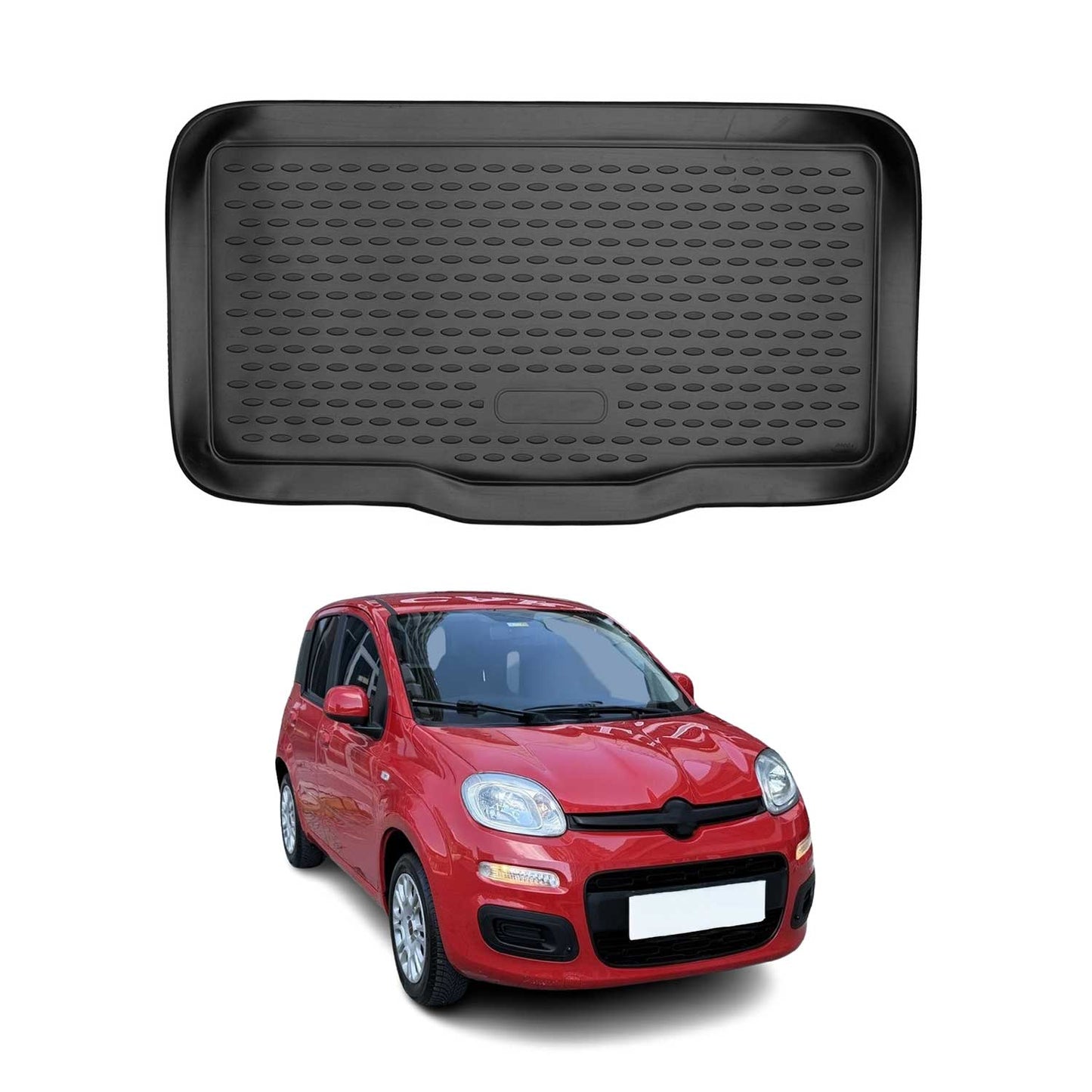 Covoraș portbagaj/tapițerie portbagaj pentru Fiat Panda 2011-2025, cauciuc TPE, negru