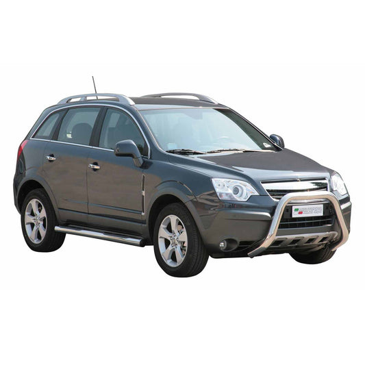 Bară de protecție/buton față pentru Opel Antara 2007-2011, ø76mm, oțel, argintiu, protecție