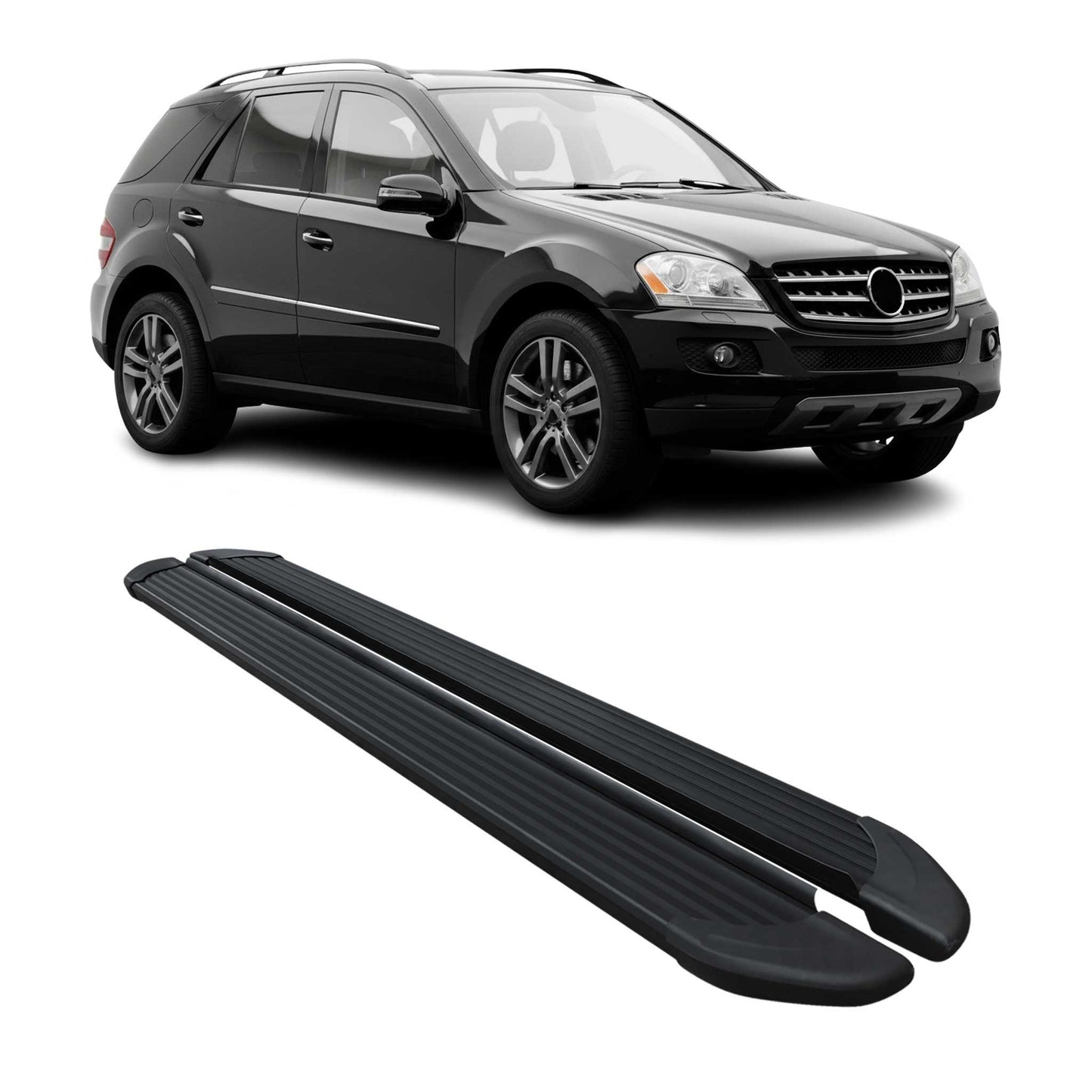 Schweller Trittbretter Schweller für Mercedes M Klasse W164 2006-11 Alu Schwarz