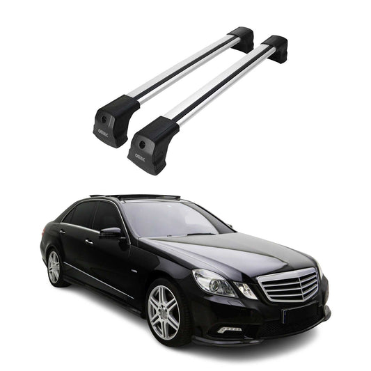 2009-2016 Mercedes E Klasse W212 Dachträger Gepäkträger Silber Alu 2 tlg