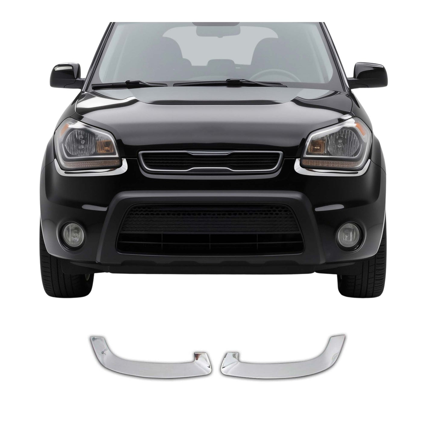 Scheinwerfer Leisten Scheinwerferblende für Kia Soul 2009-2014 Edelstahl 2tlg