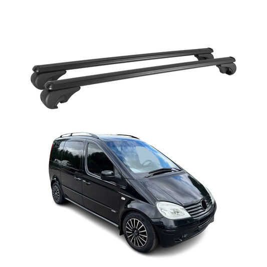 Dachträger für Mercedes Vaneo 2001-2005 Gepäckträger Grundträger Alu Schwarz 2x
