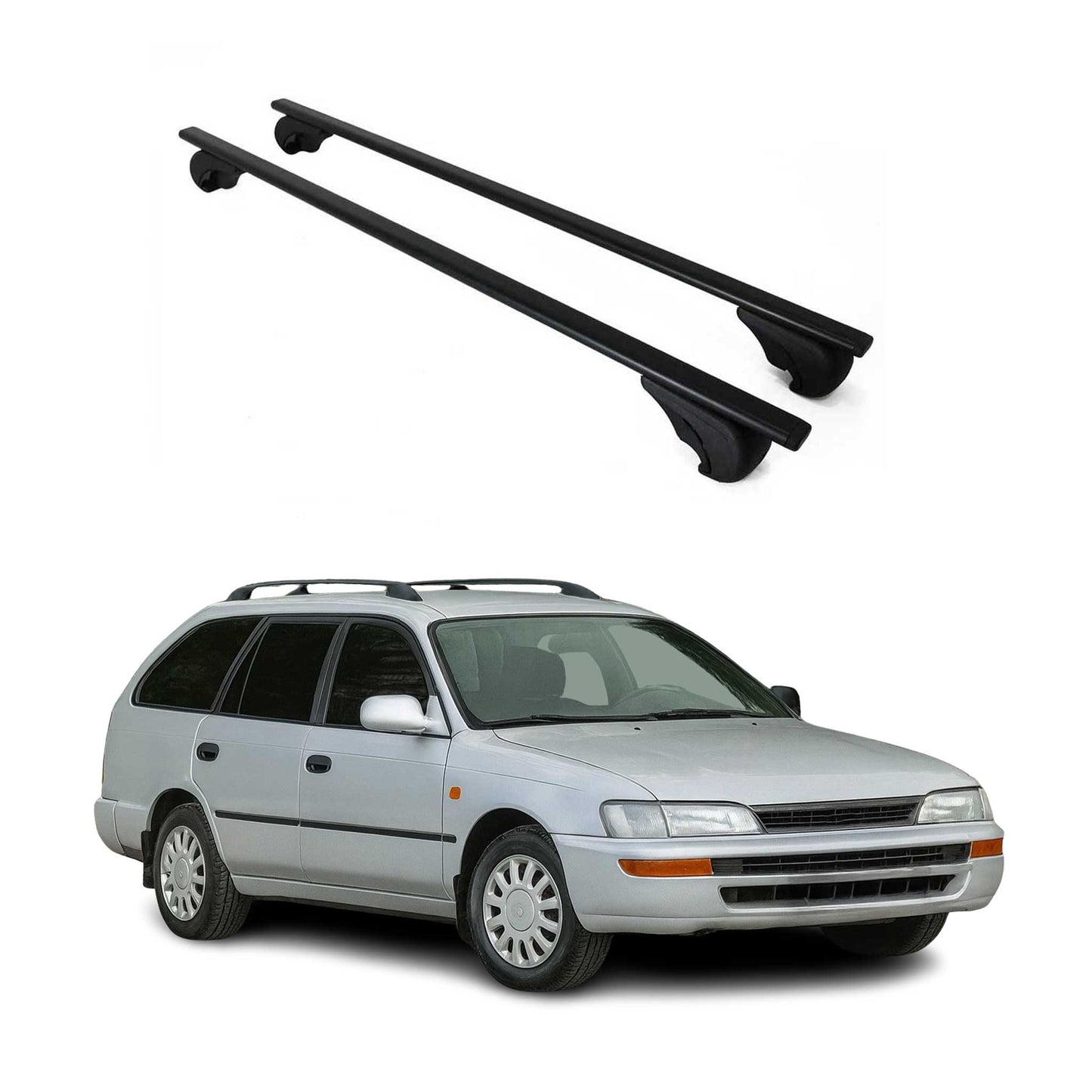 Dachträger Gepäckträger für Toyota Corolla Kombi 1992-1997 Metall Schwarz 2x