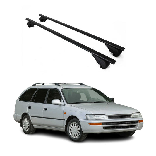 Dachträger Gepäckträger für Toyota Corolla Kombi 1992-1997 Metall Schwarz 2x