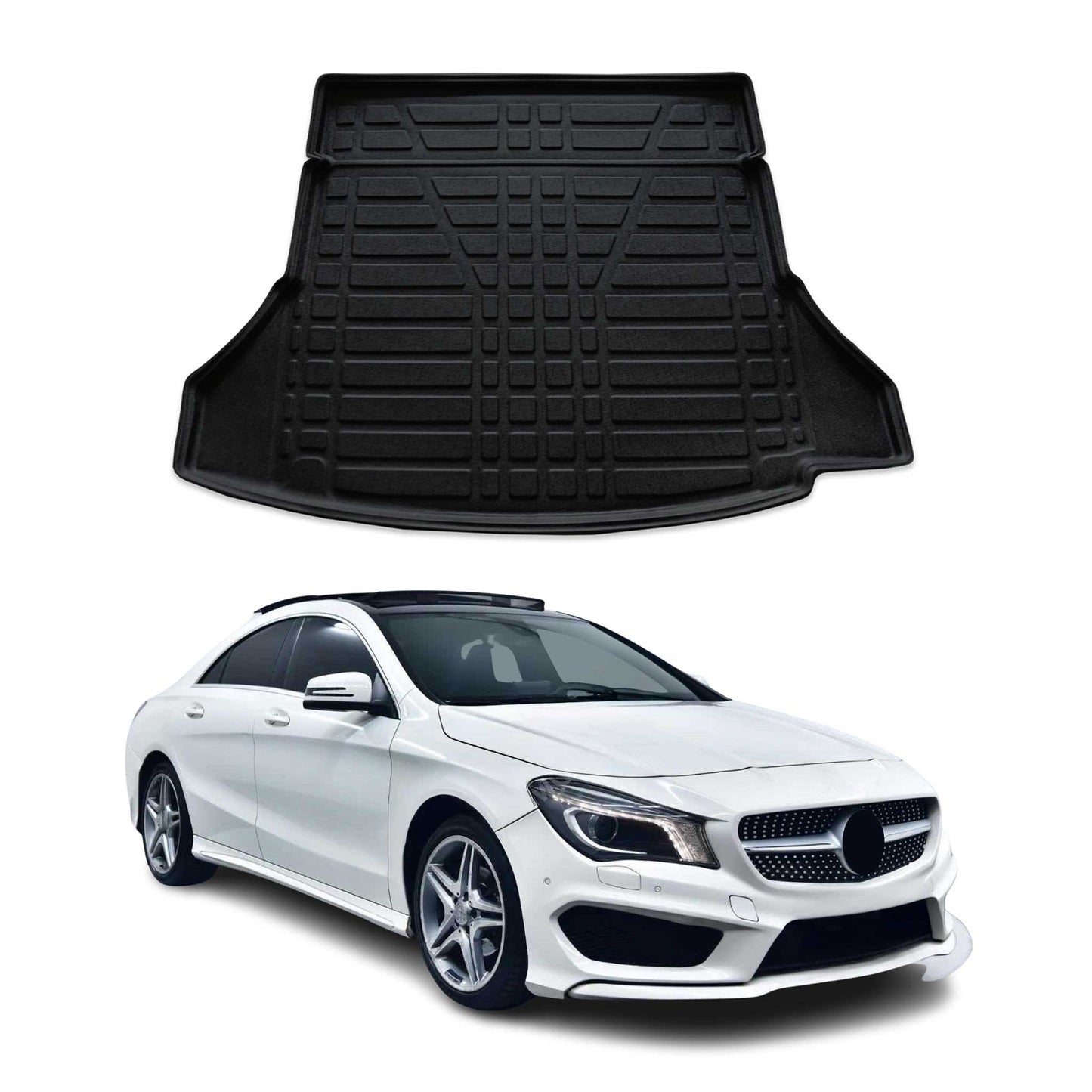 Kofferraumwanne Laderaumwanne für Mercedes CLA Coupe 2012-2025 Gummi TPE Schwarz