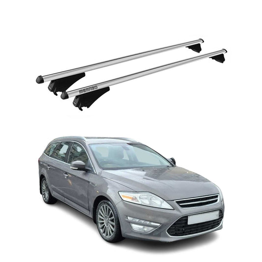 Portbagaj de plafon Menabo pentru Ford Mondeo Estate 2010-2014 75kg aluminiu argintiu 2x