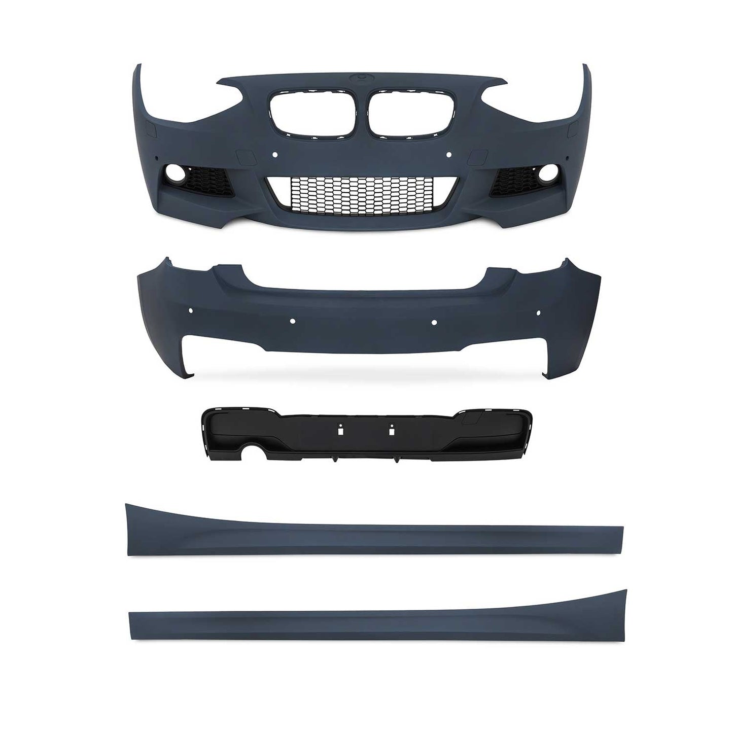 JOM Stoßstangen Kit & Seitenschweller für BMW F20 5-türer 2011-2015 Schwarz