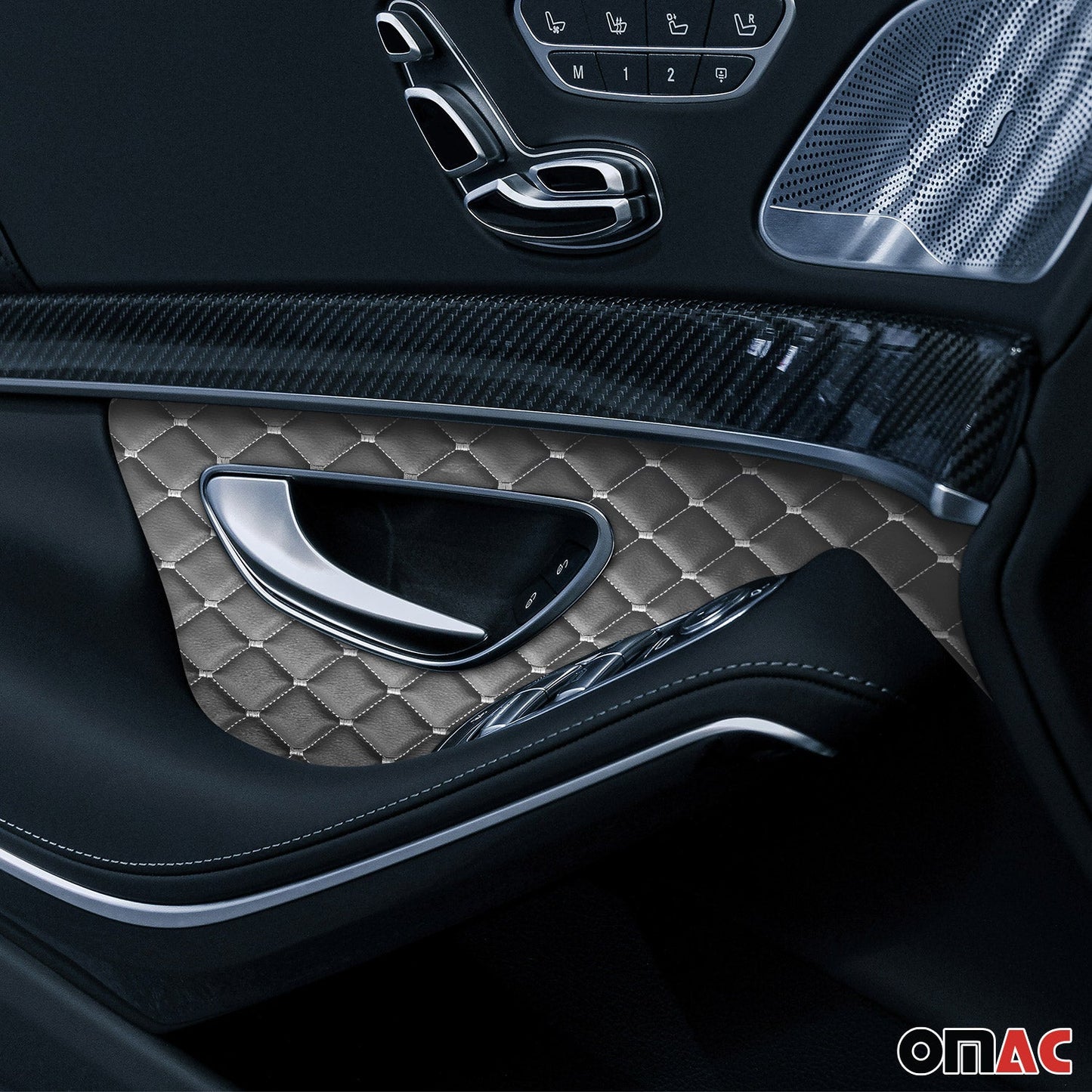 Polsterstoff Kunstleder Polster Autostoff Gesteppt Autopolsterstoff Grau