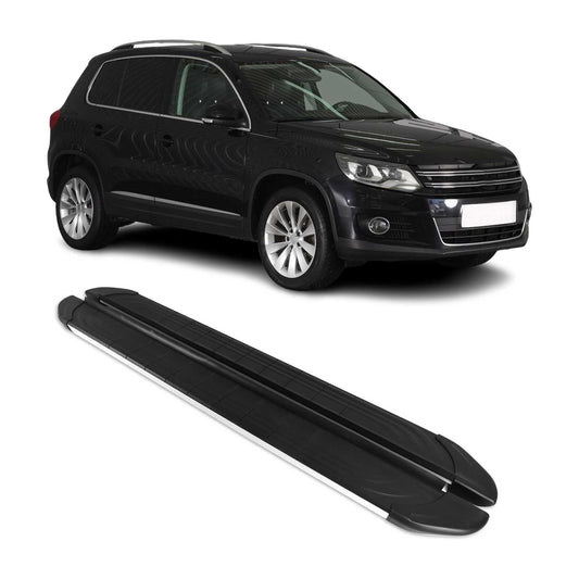 Trittbretter Seitenschweller für VW Tiguan 2007-2016 Aluminium Schwarz Silber 2x
