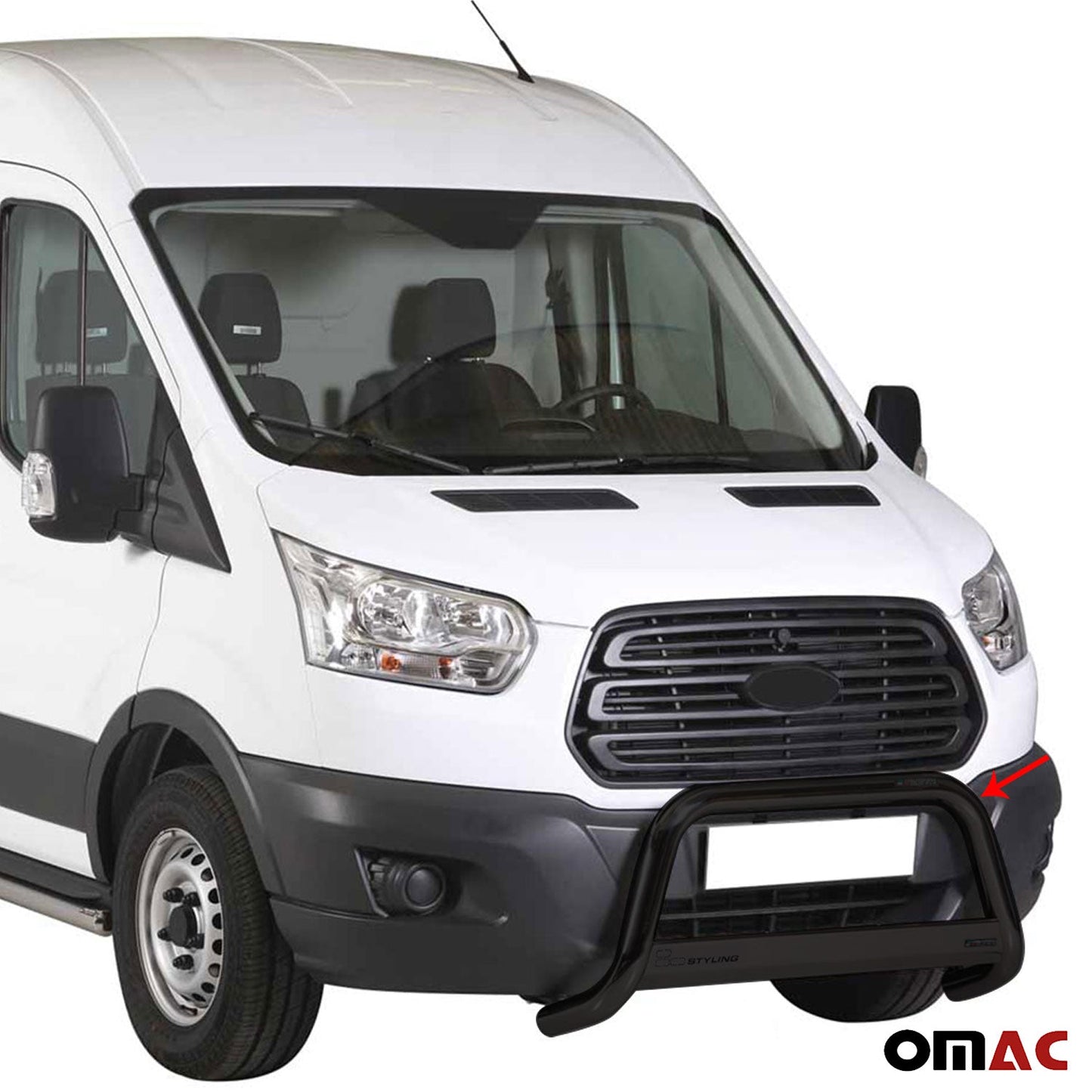 Bară de protecție/buton față pentru Ford Transit 2014-2025, ø63mm, oțel, negru