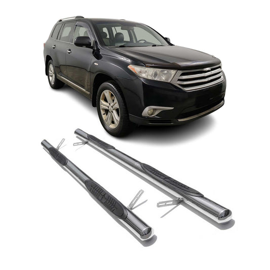 Edelstahl Trittbretter Schwellerrohre für Toyota Highlander 2007-2014 Silber