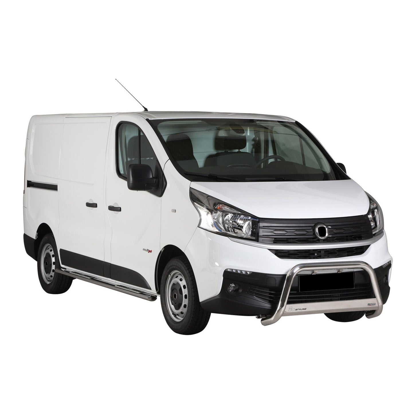 Bară de protecție/buton față pentru Fiat Talento 2016-2021, ø63mm, oțel, argintiu, protecție