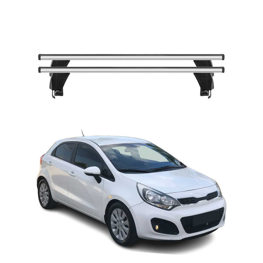 Menabo Dachträger Grundtäger für Kia Rio Schrägheck 2011-2017 50kg Alu Silber 2x
