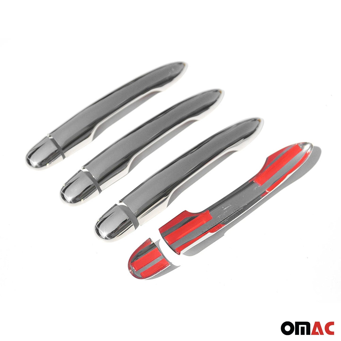 Ornamente mâner ușă, capace mâner ușă pentru Renault Scenic 2003-2009, oțel inoxidabil, argintiu, 8x