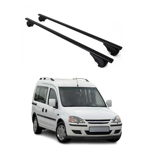 Portbagaj de plafon pentru Opel Combo C 2001-2011 75kg, negru metalic, 2 buc.