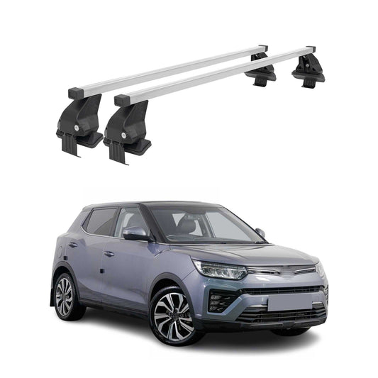 Menabo Dachträger Grundträger für Ssangyong Tivoli 2015-2023 Stahl Grau 2tlg