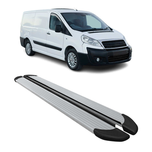 Seitenschweller Trittbretter Schweller für Fiat Scudo 2004-2016 L2 Alu Grau