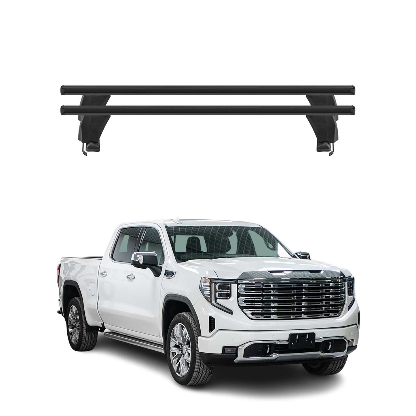 Menabo Dachträger Grundtäger für GMC Sierra 2019-2024 50kg Alu Schwarz 2 tlg