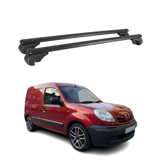 Portbagaj de plafon pentru Nissan Kubistar 2003-2009 75kg, negru metalic, 2 buc.