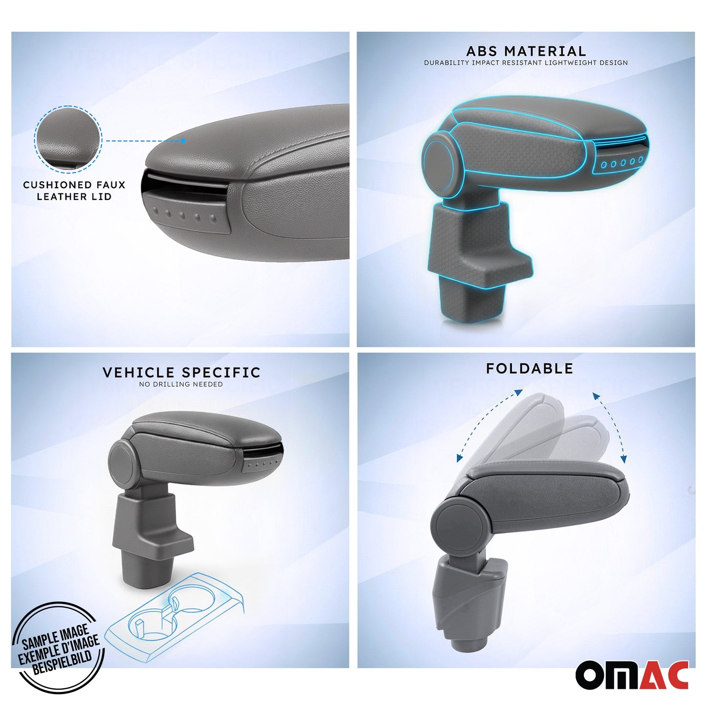 Mittelarmlehne Armlehne Mittelkonsole für VW Golf 4 Bora 1998-2004 PU-Leder Grau