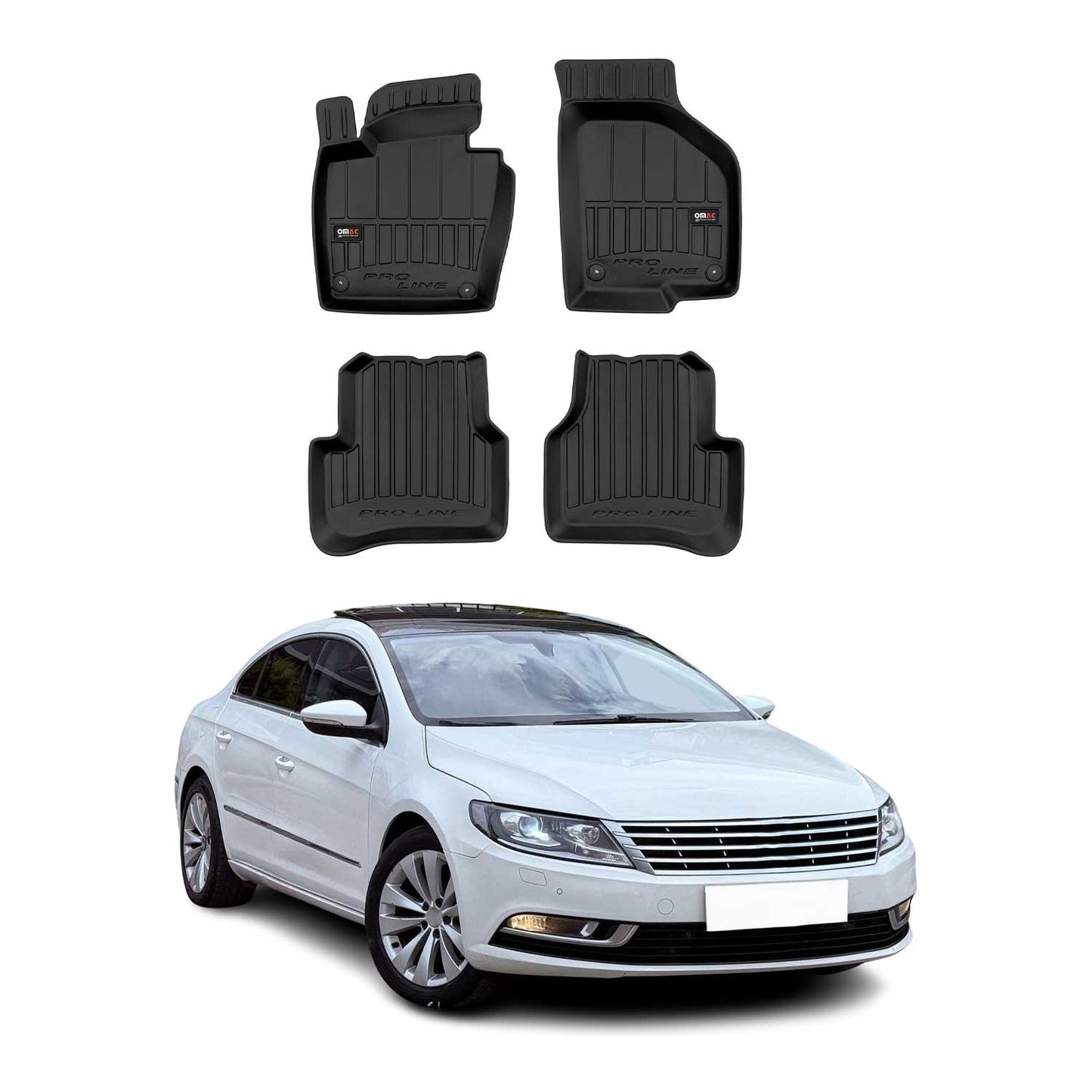 2011-2016 VW CC Fußmatten TPE Schwarz 4 tlg