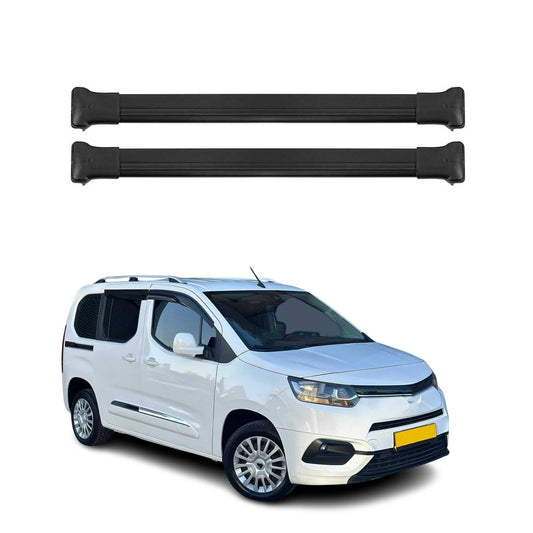 Portbagaj de plafon pentru Toyota Proace City 2019-2025 75kg aluminiu negru 2 piese