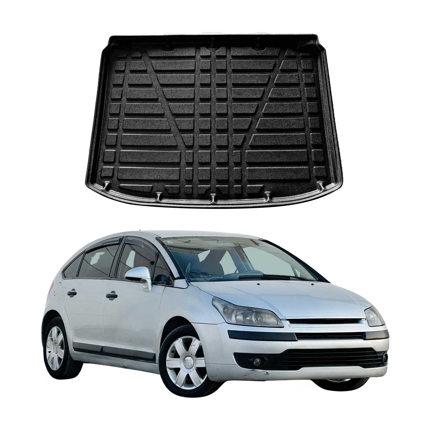 Kofferraumwanne Laderaumwanne für Citroen C4 2004-2010 Schrägheck Gummi TPE