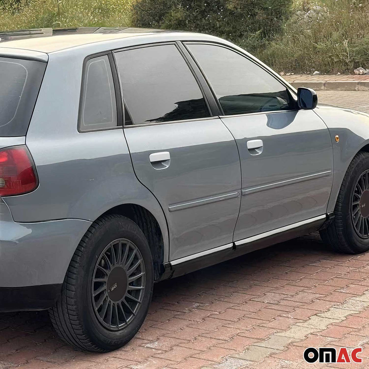 Ornamente mâner ușă, capac mâner ușă pentru Audi A8 1997-2003, oțel inoxidabil, argintiu, 5 bucăți