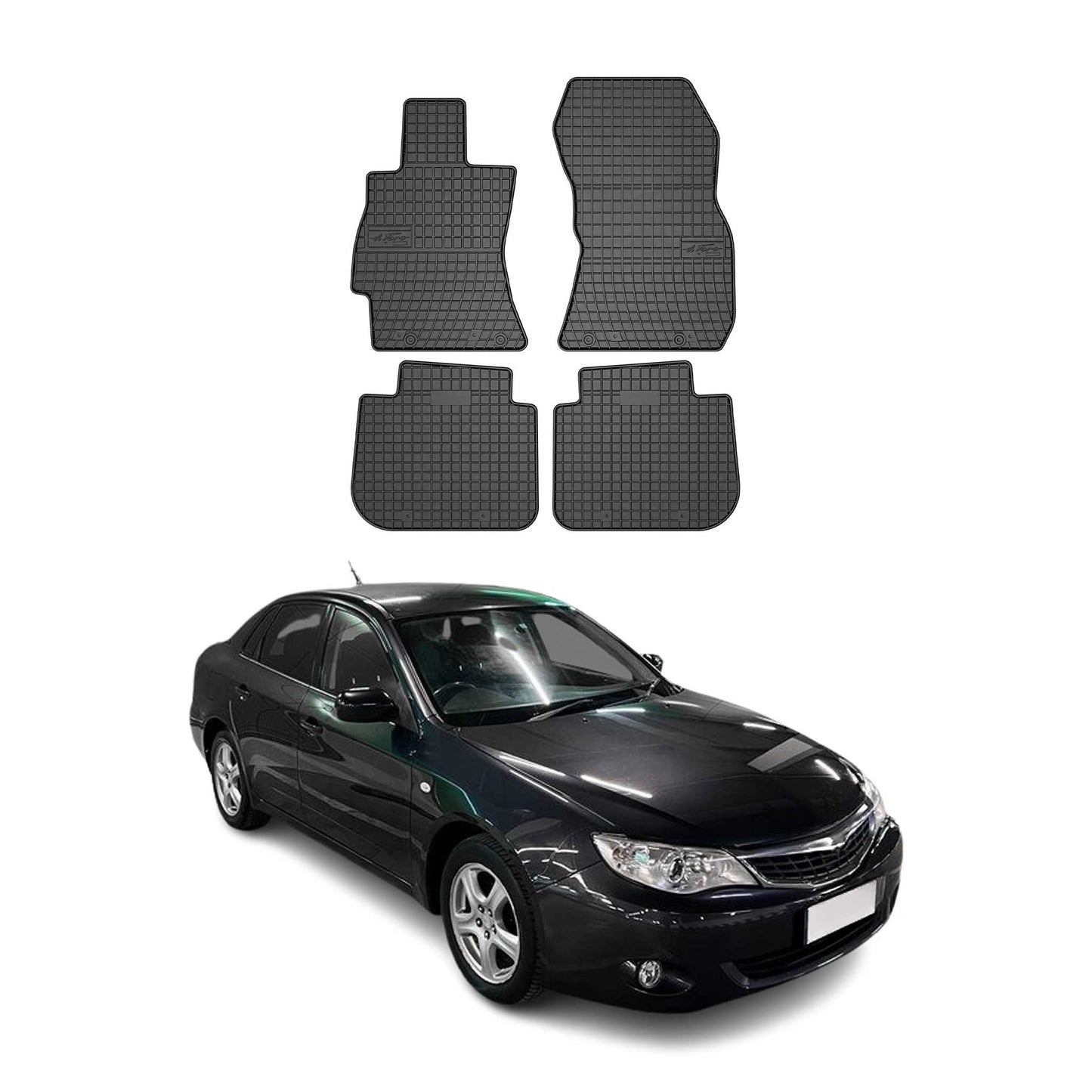 OMAC Gummi Fußmatten für Subaru Impreza 2007-2011 Automatten TPE Schwarz 4x